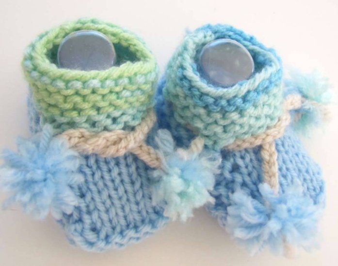 KSS Light Blue/Beige Sweater/Cardigan with Booties 3 Months - Click Image to Close