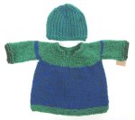 KSS Blue/Green Pullover Sweater with a Hat (9 Months) KSS-SET-010-AZH