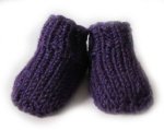 KSS Purple Acrylic Knitted Booties (0 - 3 Months)