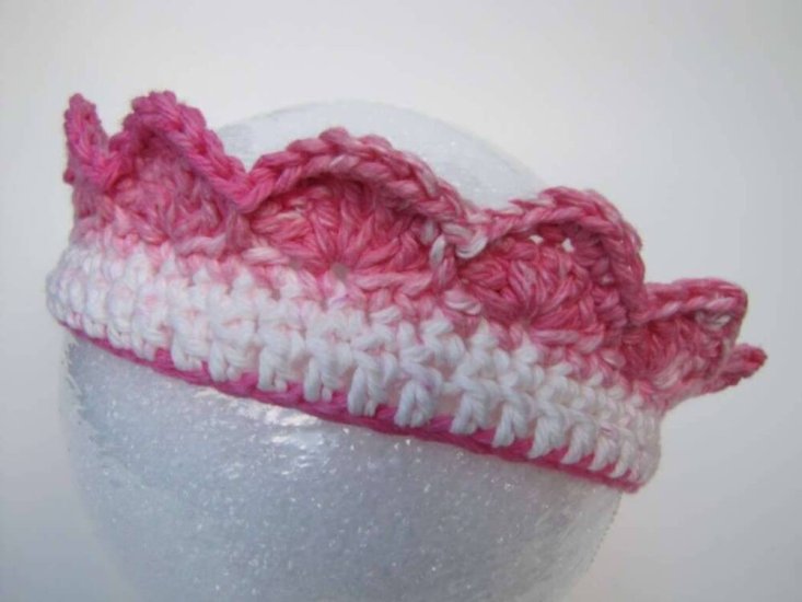 KSS Pink/Natural Cotton Headband/Crown 16 - 18" (1 - 3 Years) - Click Image to Close