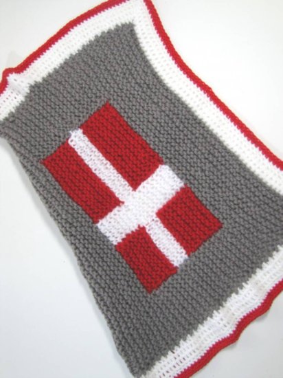 KSS Danish Flag Baby Blanket 21"x21" Newborn and up - Click Image to Close