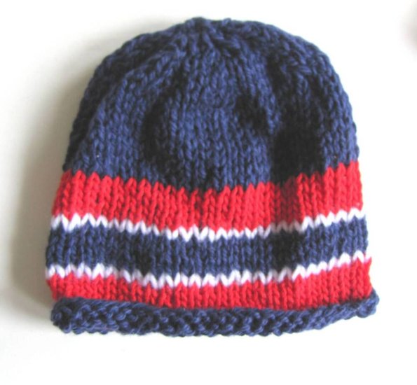 KSS Navy Beanie with Norwegian Colors 13-15 inch 3-9 Months HA-598)