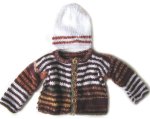 KSS Fall Brown Acrylic Sweater/Jacket and Cap (2 Years)