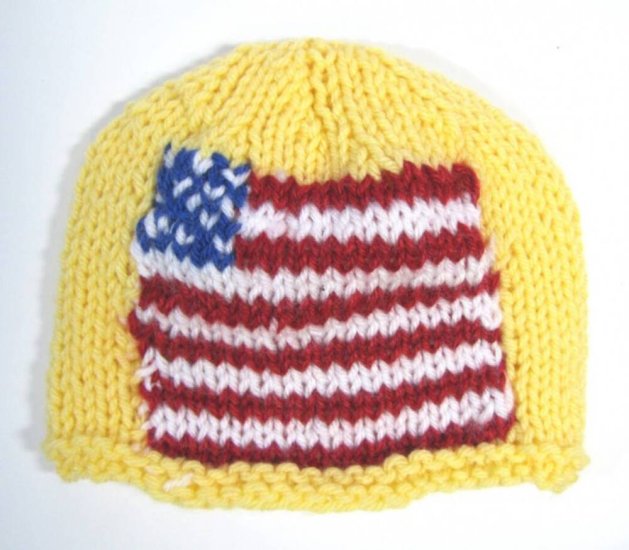 KSS Yellow Beanie with a US Flag 15