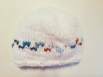 KSS White Knitted Cap with Pattern 13-15" (Baby) HA-783