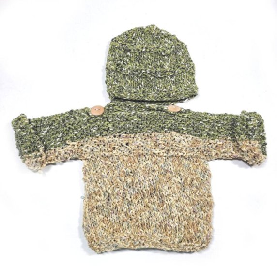 KSS Earth Moss Knitted Pullover Sweater & Hat (6 months) SW-1034