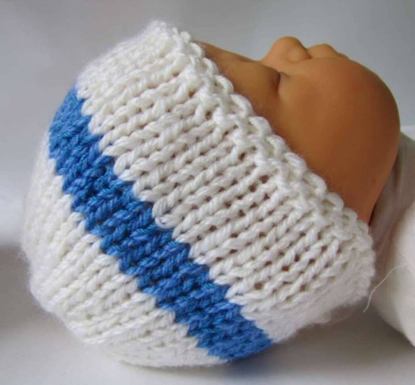 KSS White Beanie with Finnish Colors 13 - 15 inch (3-18 Months) - Click Image to Close