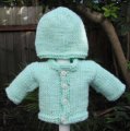KSS Mint Green Sweater/Cardigan with a Hat (Newborn)