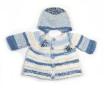 KSS Blue Knitted Baby Sweater/Jacket & Cap (9 Months) SW-752