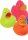 Classic Three Pink, Orange and Yellow Rubber Duckies 3.25" RDKMC