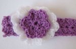 KSS Orchid Crocheted Cotton Headband up to 17" 0 - 24 Months