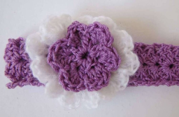 KSS Orchid Crocheted Cotton Headband up to 17
