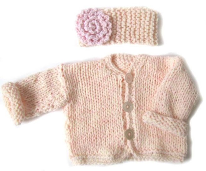 KSS Light Pink Sweater/Jacket wiyh Headband (18 Months) - Click Image to Close