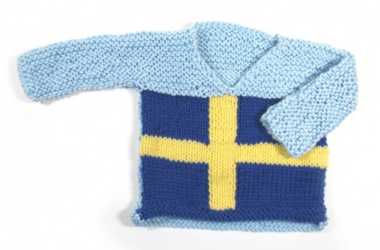 KSS Light Blue Colored Swedish Flag Sweater 2T SW-751 - Click Image to Close