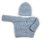 KSS Handmade Blue/Grey Baby Sweater & Hat (9 Months) SW-1108