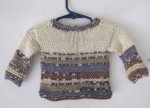 KSS Brown/Blue Soft Baby Sweater/Jacket and Hat (6 - 9 Months) SW-580