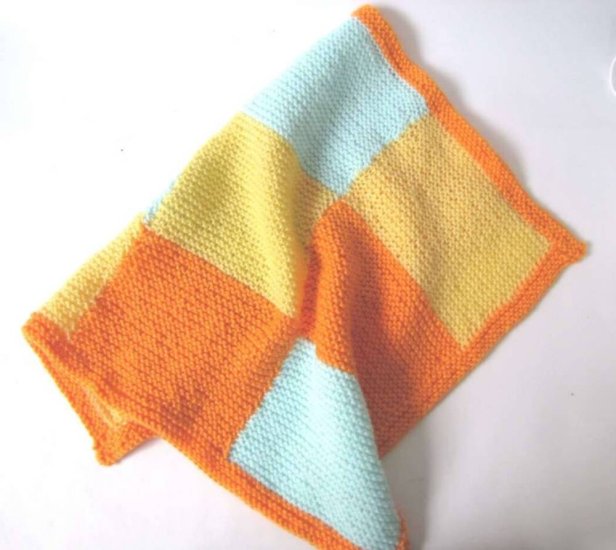 KSS Citrus Squares Baby Blanket 28x28" Newborn and up - Click Image to Close