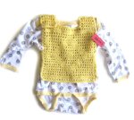 KSS Yellow Crocheted Dress/Pinnafore & Onesie 12 Months KSS-DR-083-NESJE-90218-EBK