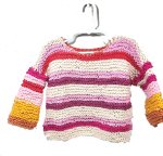 KSS Soft Pink/Red/Beige Pullover Sweater (6 Years) SW-1121