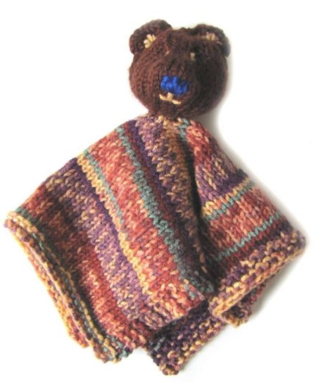 KSS Knitted Brown Bear Blanky 12x12 Inches