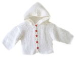 KSS White Hooded Sweater/Cardigan (3 - 6 Months)