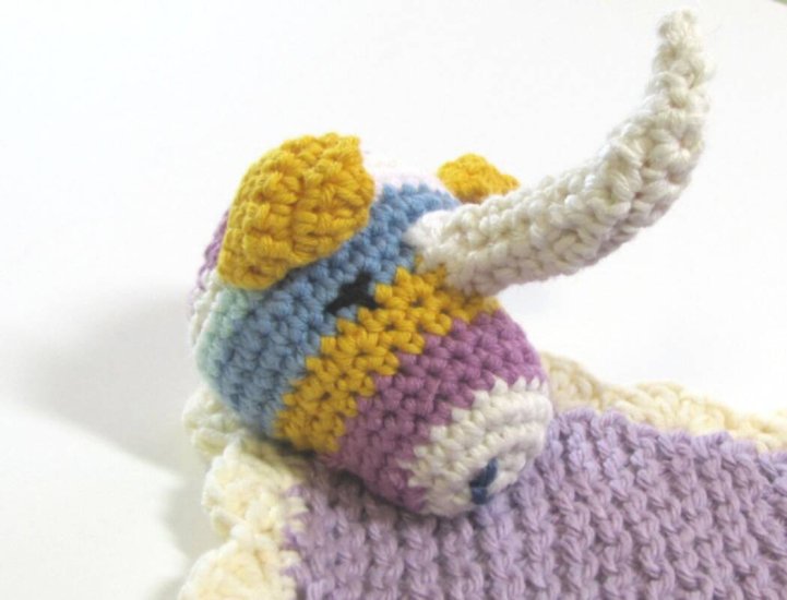 KSS Knitted Unicorn Cotton Blankie/Lovey 8x8 Inches - Click Image to Close