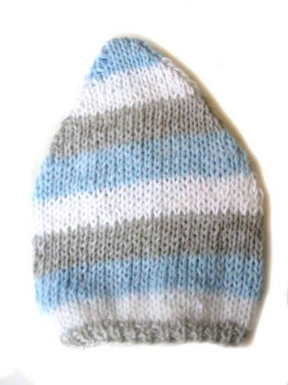 KSS Grey/Lightblue/White Knitted cap 15-18" (1-3 years) - Click Image to Close
