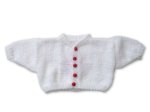 KSS White Cardigan with a Red Heart and a cap for 18" Doll