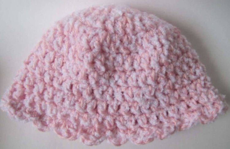 KSS Pink/White Knitted Hat and Scarf Set 18 - 20" - Click Image to Close