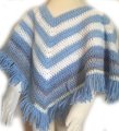 KSS Grey/L.Blue/White Kid Poncho with Fringes 1-4 Years PO-028