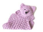 KSS Crocheted Pink Cotton Cat Blanky 7x7 Inches