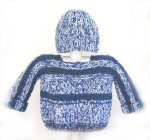 KSS Dark and Light Blue Baby Pullover and Hat Size 12 Months SW-819-AZH