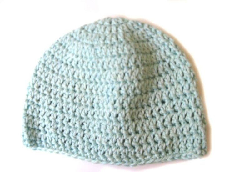 KSS Turquise Crocheted Cotton Cap 15-16" (9-18 Months) - Click Image to Close
