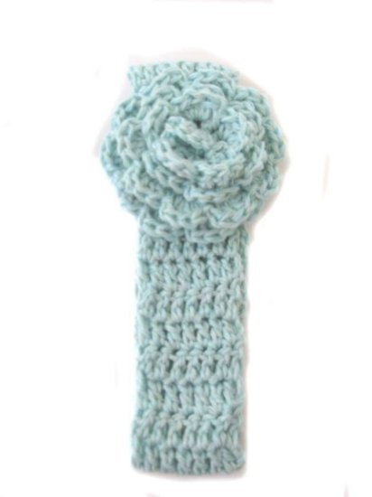 KSS Turquise Crocheted Headband 15-17" - Click Image to Close