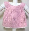 KSS Cotton Crocheted Pnk Baby Dress and Hat 6-9 Months