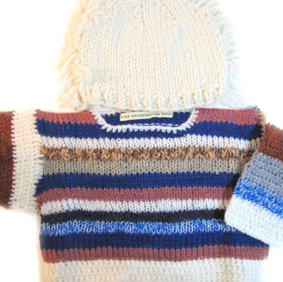 KSS Earth Off White/Brown Sweater/Jacket Set (3-4 Years)