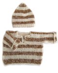 KSS Brown/Natural Cotton Sweater and Hat 6-9 Months