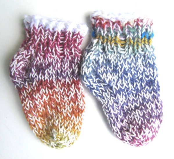 KSS Multi Colored Tweed Knitted Socks (3-6 Months) - Click Image to Close