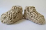 KSS Beige Acrylic Knitted Cuffed Booties (3 - 6 Months)