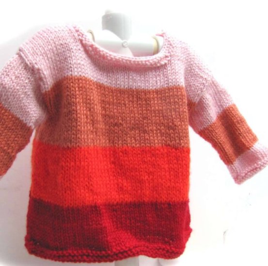 KSS Red/Pink Knitted Pullover Sweater (2 Years) - Click Image to Close