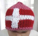 KSS Pink Beanie with a Danish Flag 14" (0 - 6 Months)