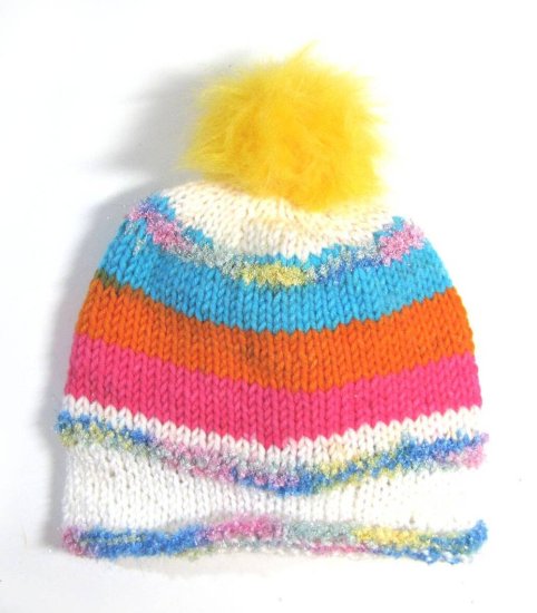 KSS Colorful Sparkly Hat with Furry Pom Pom 12 - 14" (0 -6 Months)