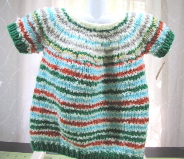 KSS Green/Copper Striped Toddler Sweater Vest/Hat/Socks (3-4 Years) - Click Image to Close