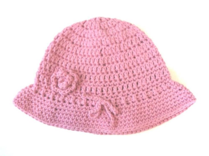 KSS Pink Crocheted Cotton Sunhat 15-17" (12-24 Months) - Click Image to Close
