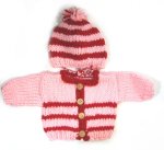 KSS Heavy Pink/Red Sweater/Jacket with a Hat (3 Months)
