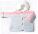 KSS White/Pink Hooded Sweater/Jacket (12 Months) SW-890