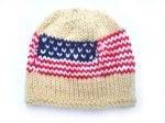 KSS Beige Soft Beanie with US Flag 14" (6 Months & up) HA-805