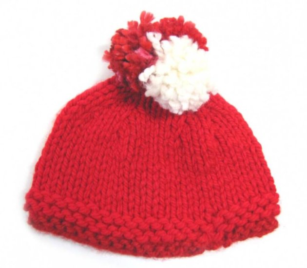 KSS Red Heavy Beanie with Pom Pom 18" (1 - 3 Years) HA-538 - Click Image to Close
