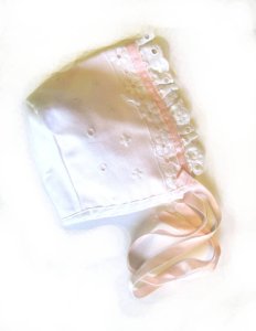 KSS Pink/White Colored Bonnet type Cap Size 48 (6 Months)