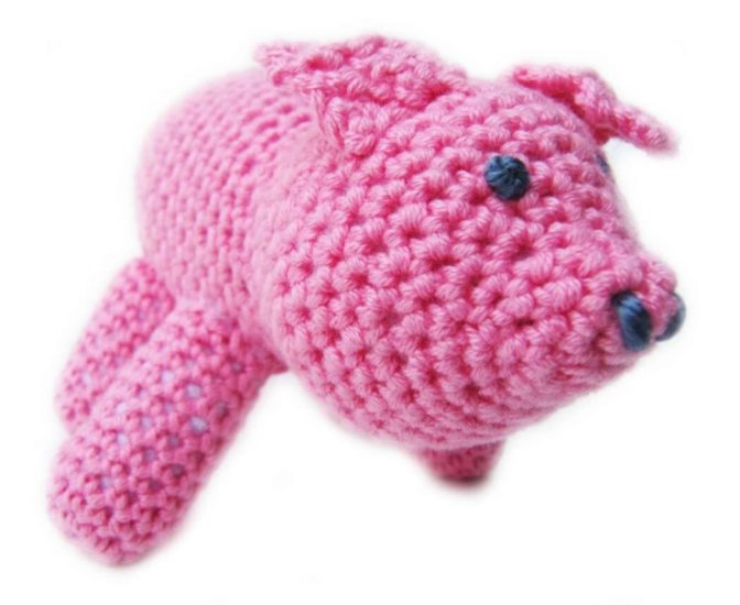 KSS Crocheted Pink Pig 6" x 4"